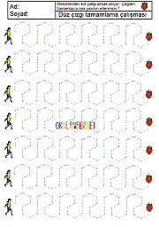 1. sınıf düz çizgi çalışması